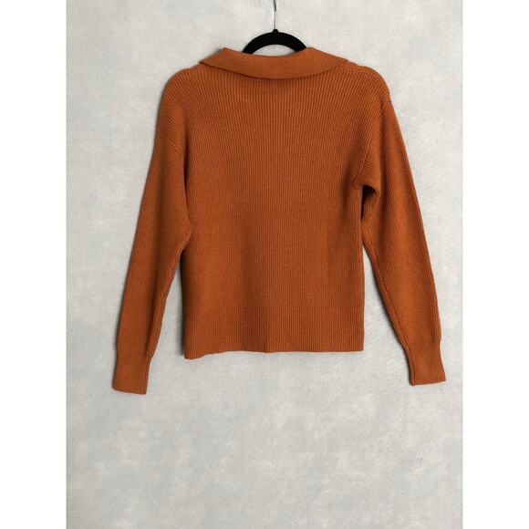 On 34th Knit Sweater Women's Size XXS  V-Neck Ribbed Roasted Pecan NEW - Picture 5 of 7